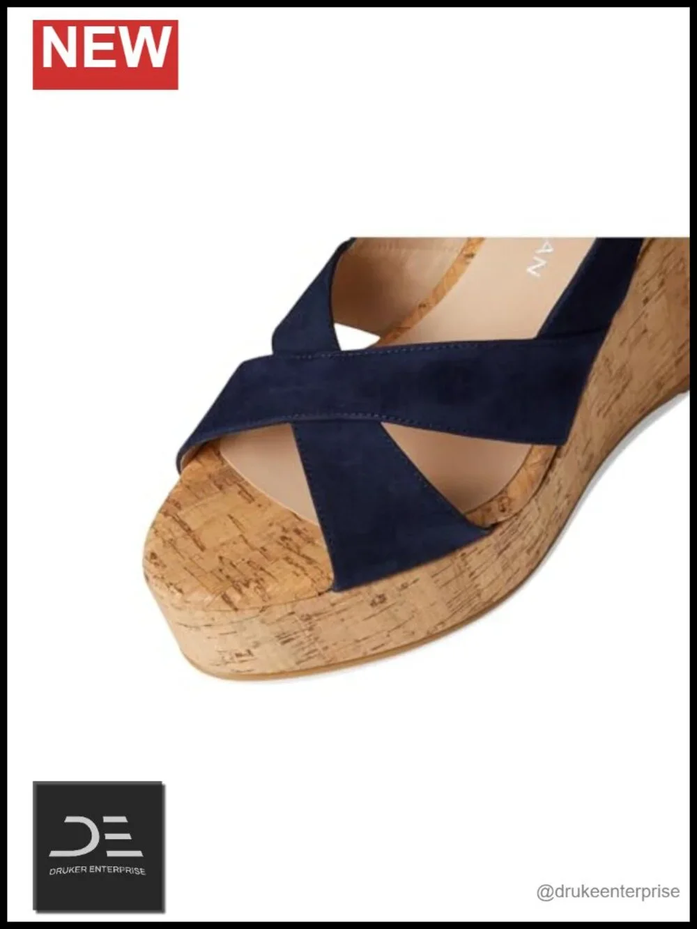 Stuart Weitzman Dayna Slingback Wedge Leather Platform Sandals